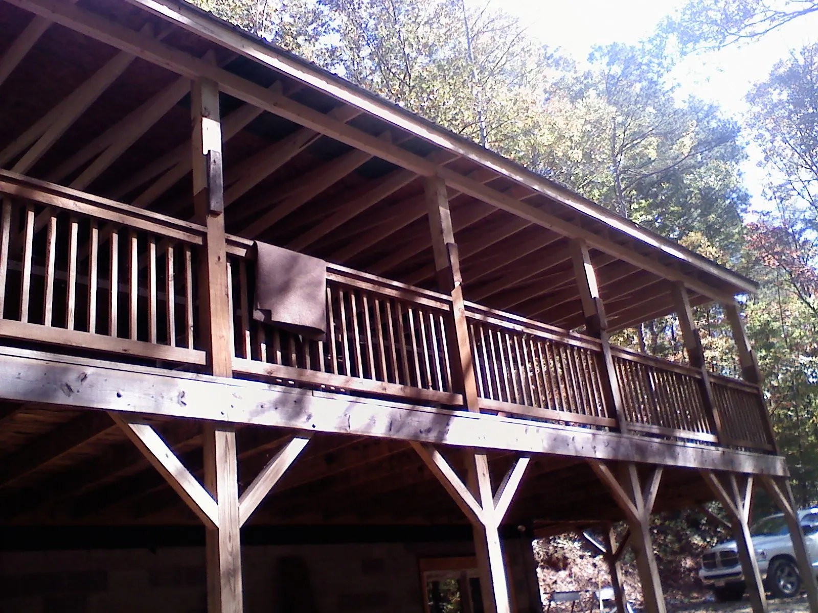 Timber framing under a new elevated porch and deck — Roof Leak Repair in Cut Off by Roofing Brothers